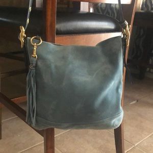 Coach suede shoulder purse / cross body sachel